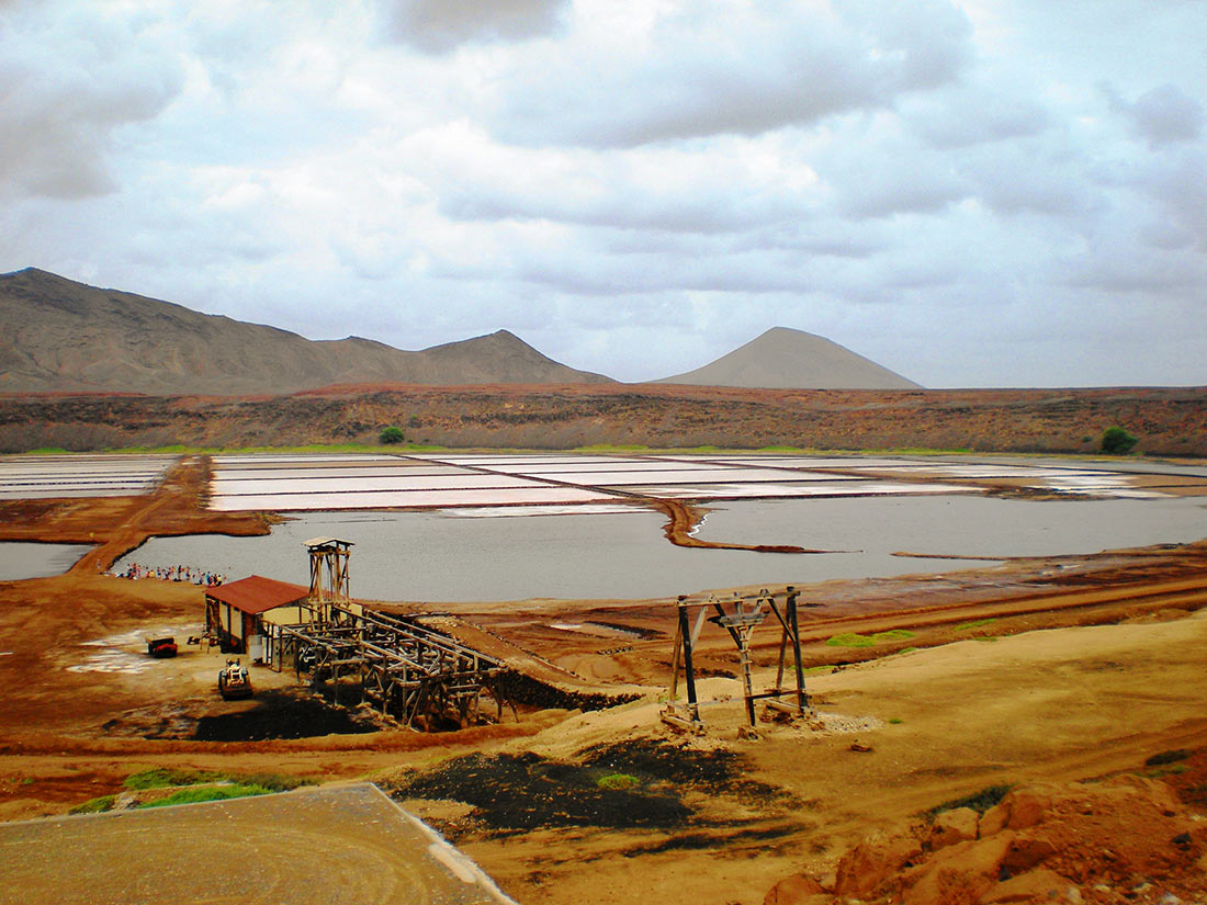 Salt evaporation pond at Pedra de Lume