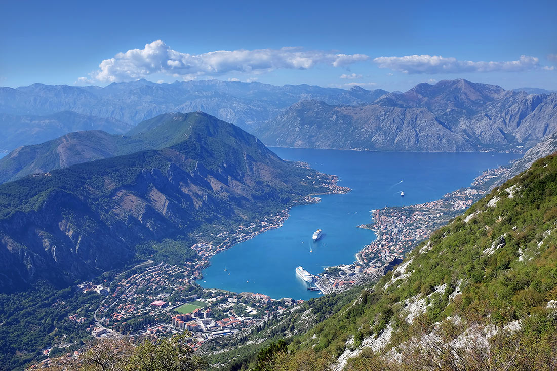 A bird's eye view of the Bay of Kotor