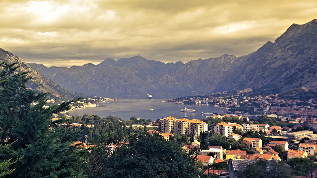 View of the Bay of Kotor from the city of Kotor