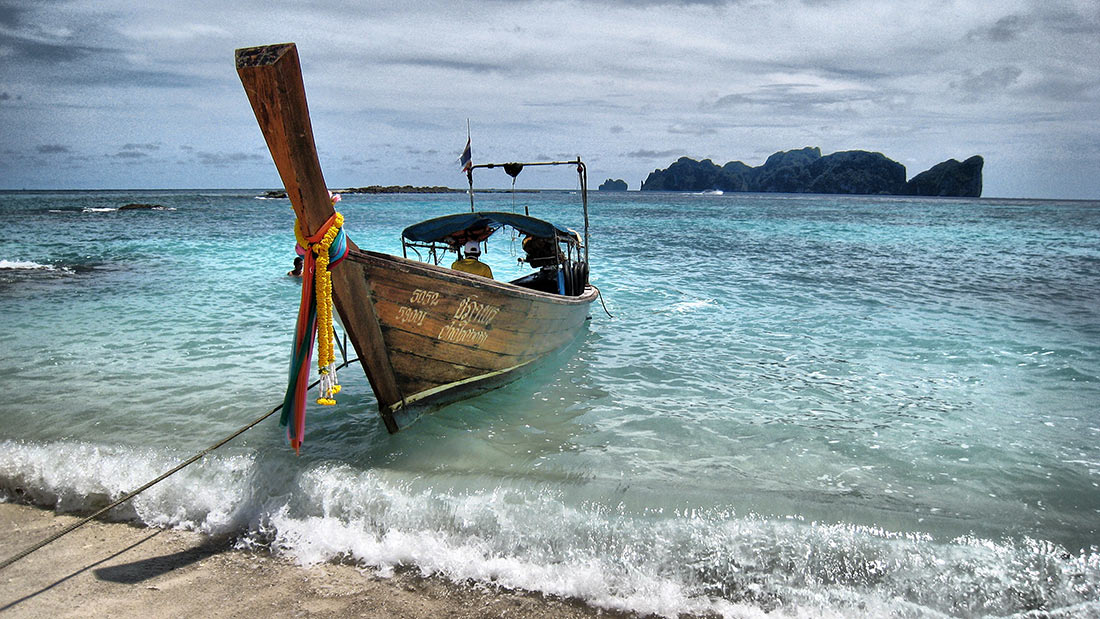 Longtail boat on Phi Phi