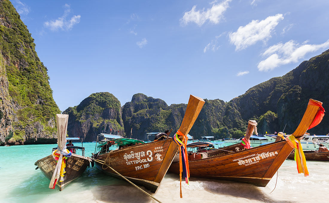 Longtail boats, Maya Bay