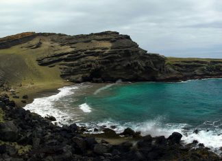 Papakolea green sand beach: a unique place to lie on gemstones