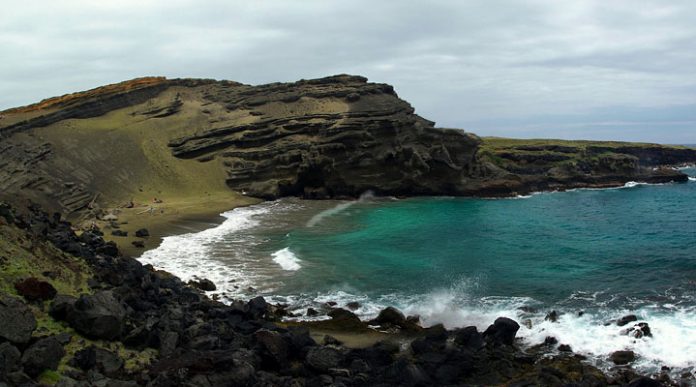 Papakolea green sand beach: a unique place to lie on gemstones