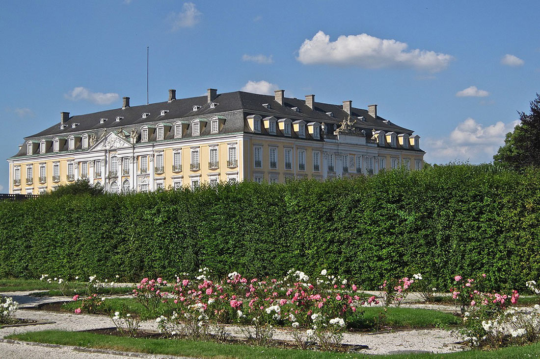View of the palace from the rose garden
