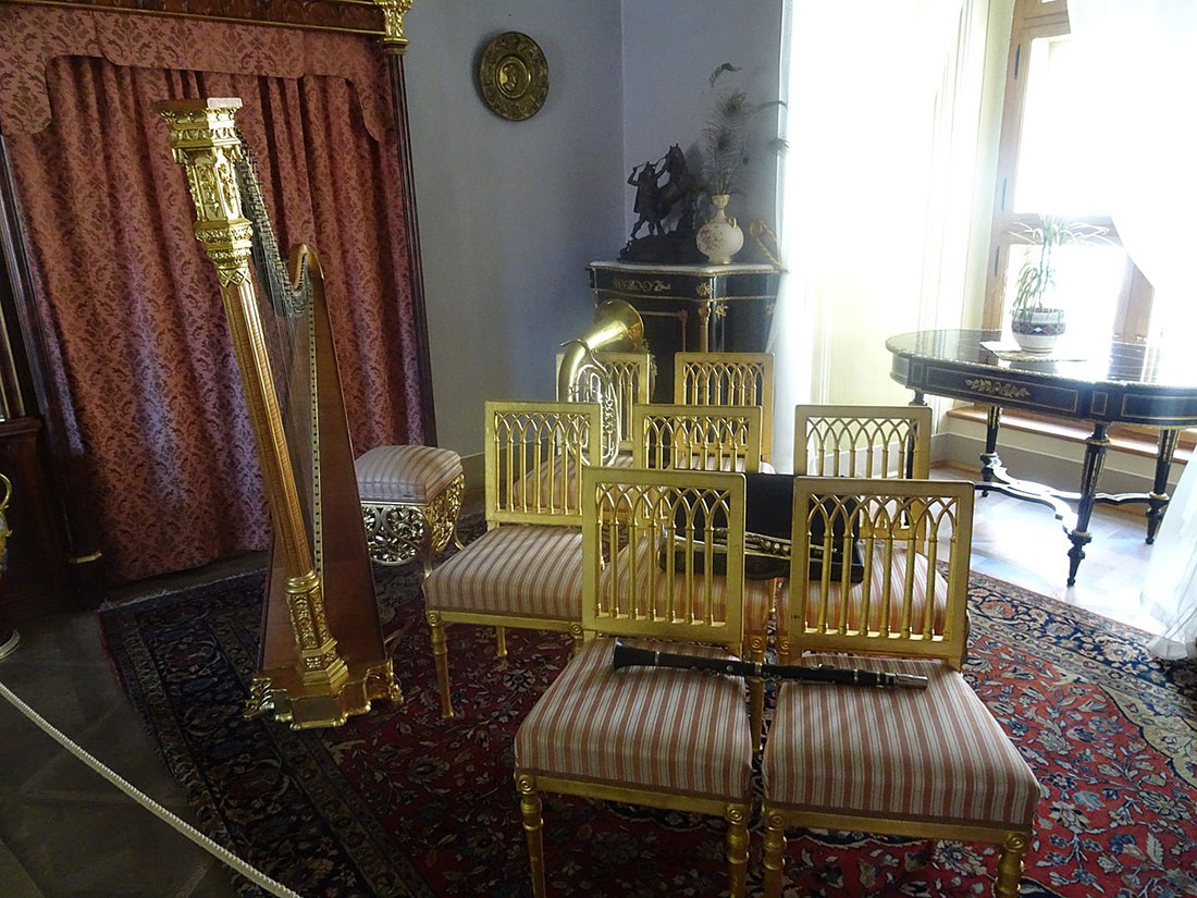 Interior of the Bitov Castle, musical room