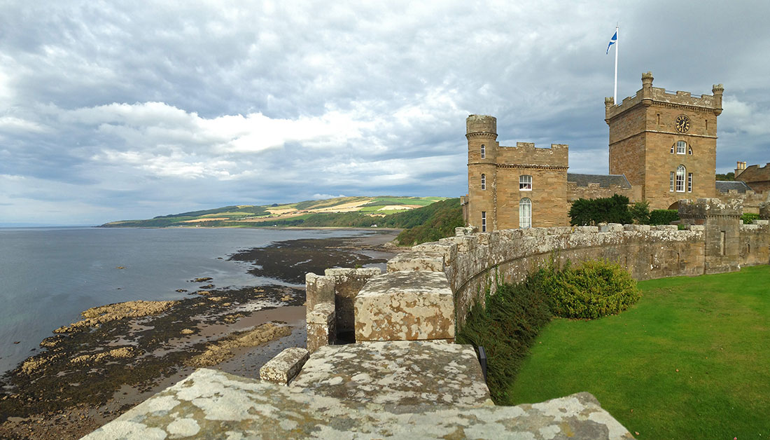 Landscape from the clock tower's courtyard of the Culzean Castle