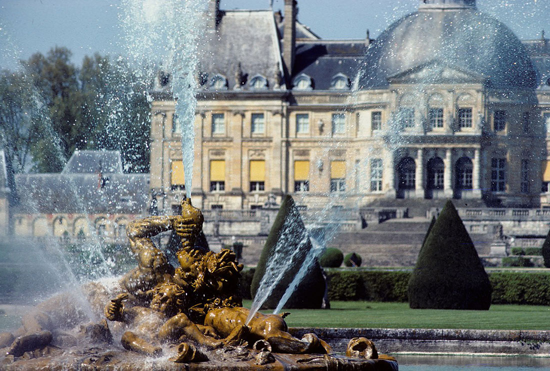 The fountain in the gardens of palace of Vaux-le-Vicomte