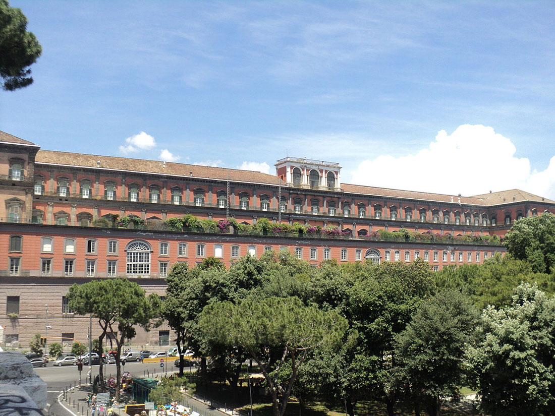 Side view of the Royal Palace of Naples